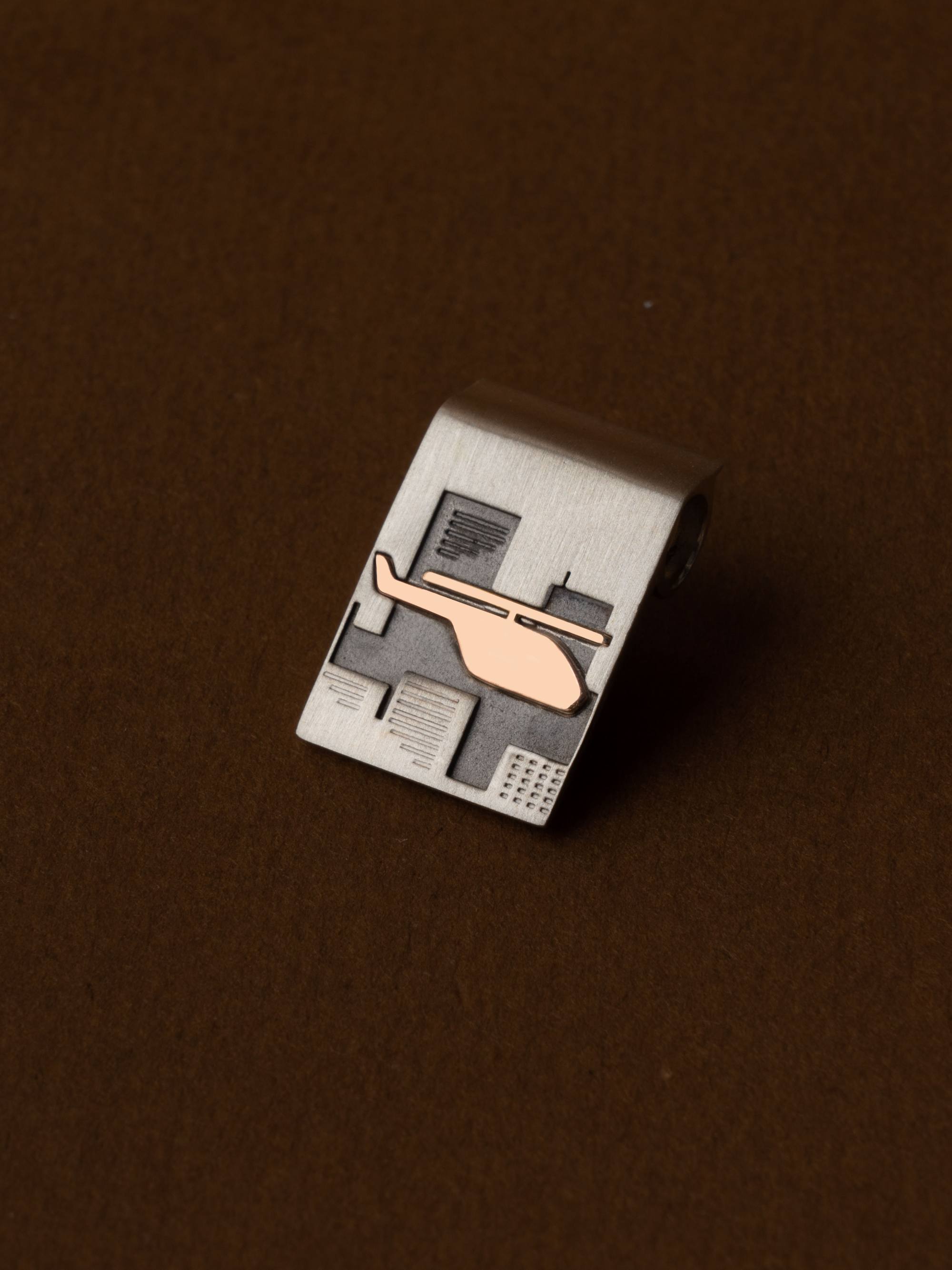 Helicopter Ride gold pin