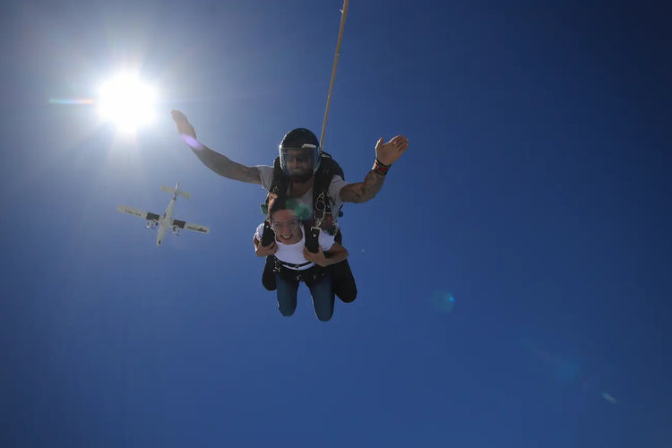 Story Stroke customer is realizing her dream and doing tandem skydiving in Dubai.